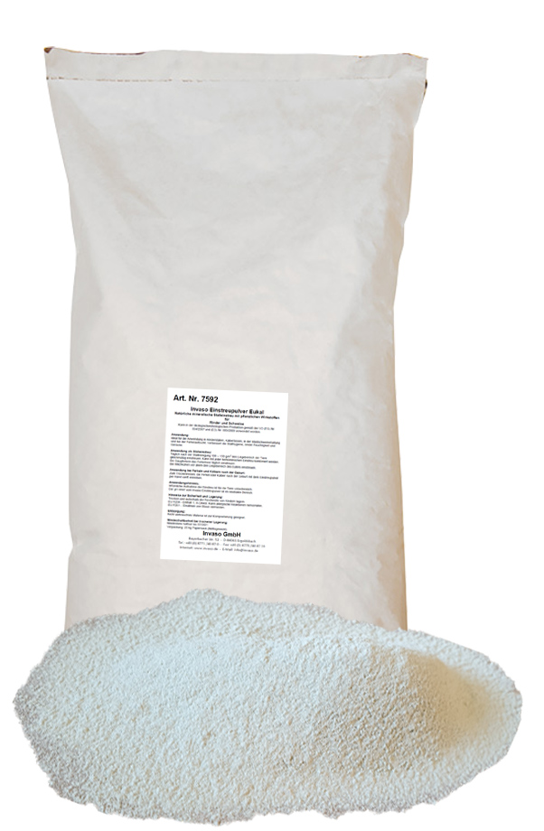 Einstreupulver Eukal, Stallhygiene für Lauf- und Liegeflächen, Invaso GmbH